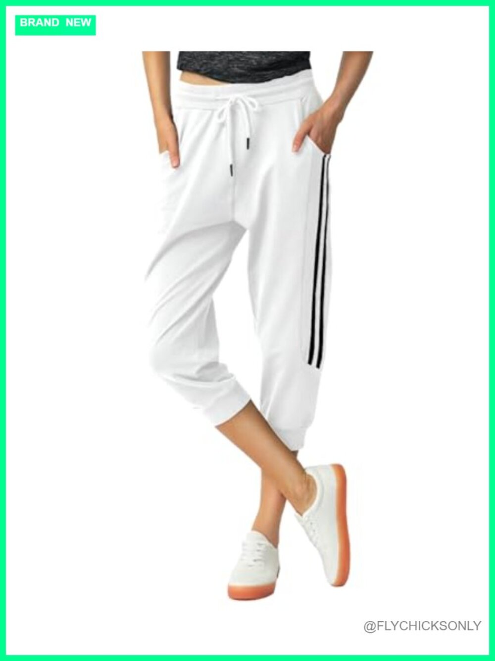 Women's Capri Sweatpants 95% Cotton Slim Fit Lounge Yoga